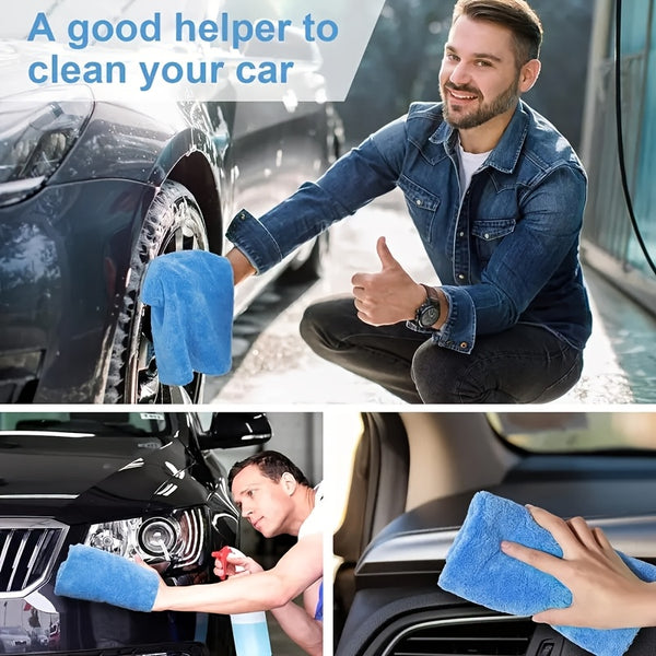 30pcs Ultra-Soft Edgeless Microfiber Towels - 500 GSM, 16x16 Inch, Lint-Free, Streak-Free