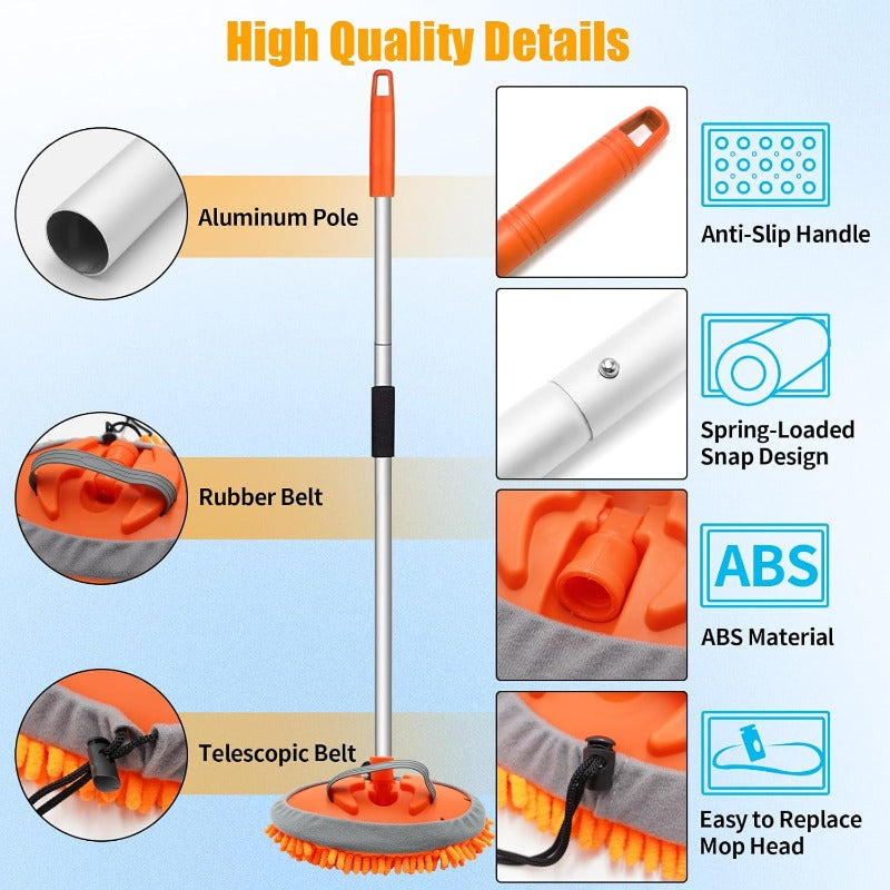 Jaronx 62 Car Wash Brush with Long Handle Car Cleaning KitChenille Microfiber Car Washing Mop