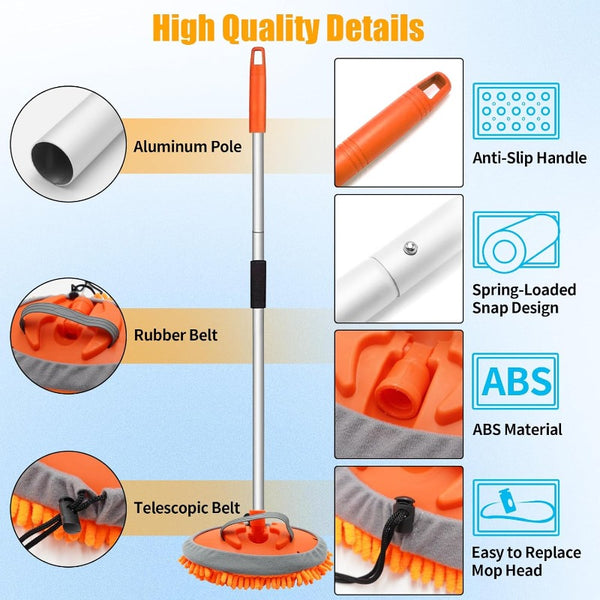 Jaronx 62 Car Wash Brush with Long Handle Car Cleaning KitChenille Microfiber Car Washing Mop