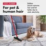 Heavy-Duty Pet Hair Remover Broom with Built-In Squeegee - Rubber Carpet & Floor Sweeper