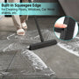 2-in-1 Rubber Broom with Squeegee Edge, Adjustable Long Handle