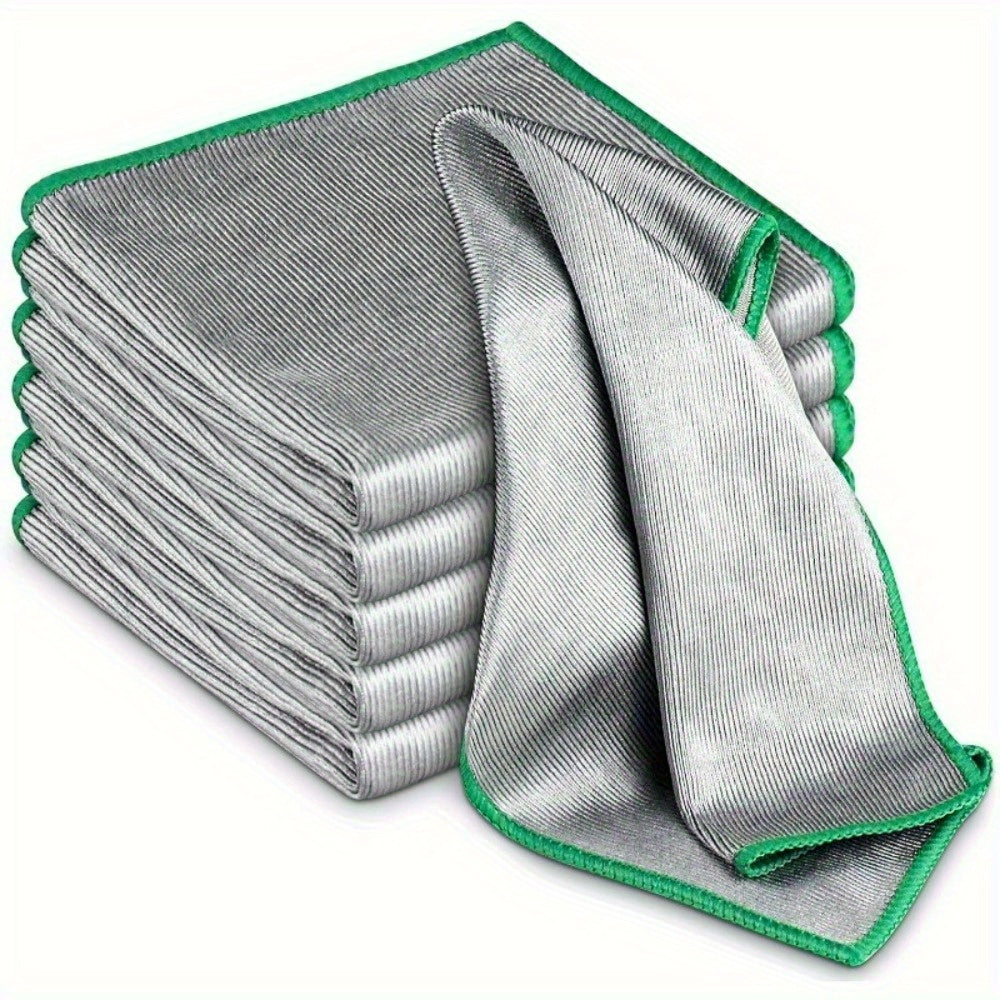 6pcs Streak-Free Microfiber Glass Polishing Cloths, Lint-Free Cleaning Rags for Kitchen
