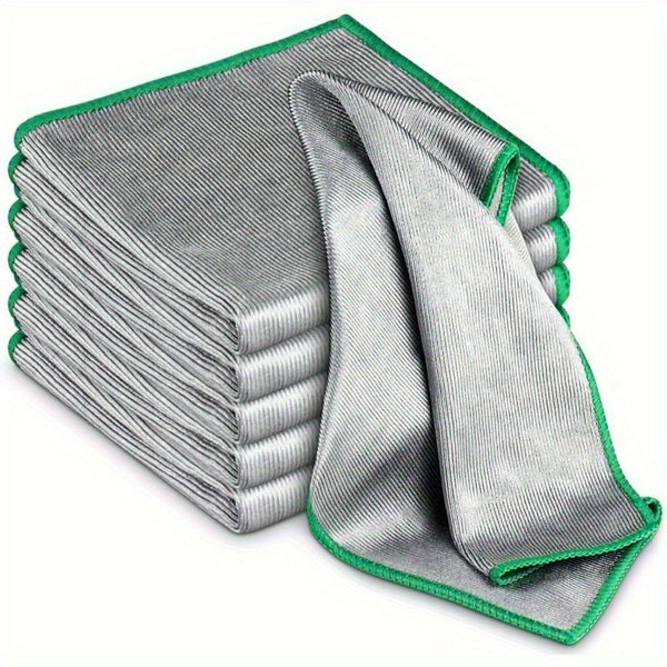 6pcs Streak-Free Microfiber Glass Polishing Cloths, Lint-Free Cleaning Rags for Kitchen