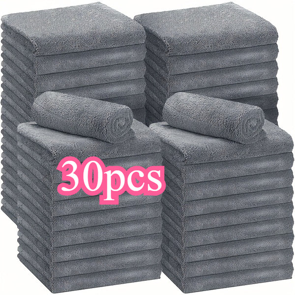 10\u002F30pcs Plush Car Cleaning Cloths - Edgeless Design, Soft Polyester Towels for Auto Detailing