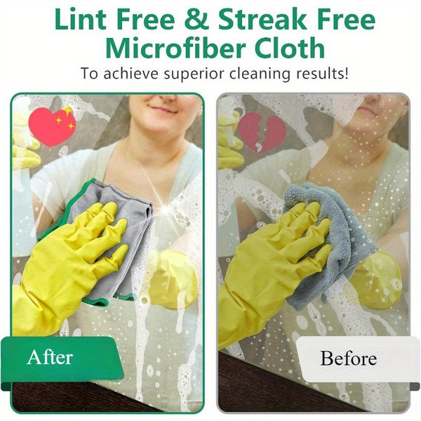 6pcs Streak-Free Microfiber Glass Polishing Cloths, Lint-Free Cleaning Rags for Kitchen