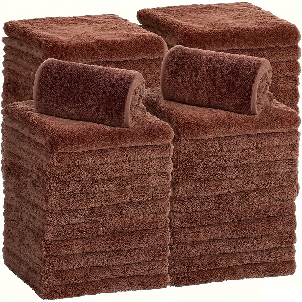 30pcs Ultra-Soft Edgeless Microfiber Towels - 500 GSM, 16x16 Inch, Lint-Free, Streak-Free
