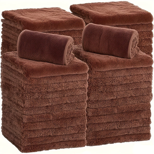 30pcs Ultra-Soft Edgeless Microfiber Towels - 500 GSM, 16x16 Inch, Lint-Free, Streak-Free