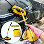 Black and Yellow Telescopic Mop and Towel Car Wash Set - Durable Microfiber