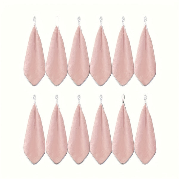 12pcs Ultra Absorbent Microfiber Cleaning Cloths with Hanging Loop - Versatile for Kitchen