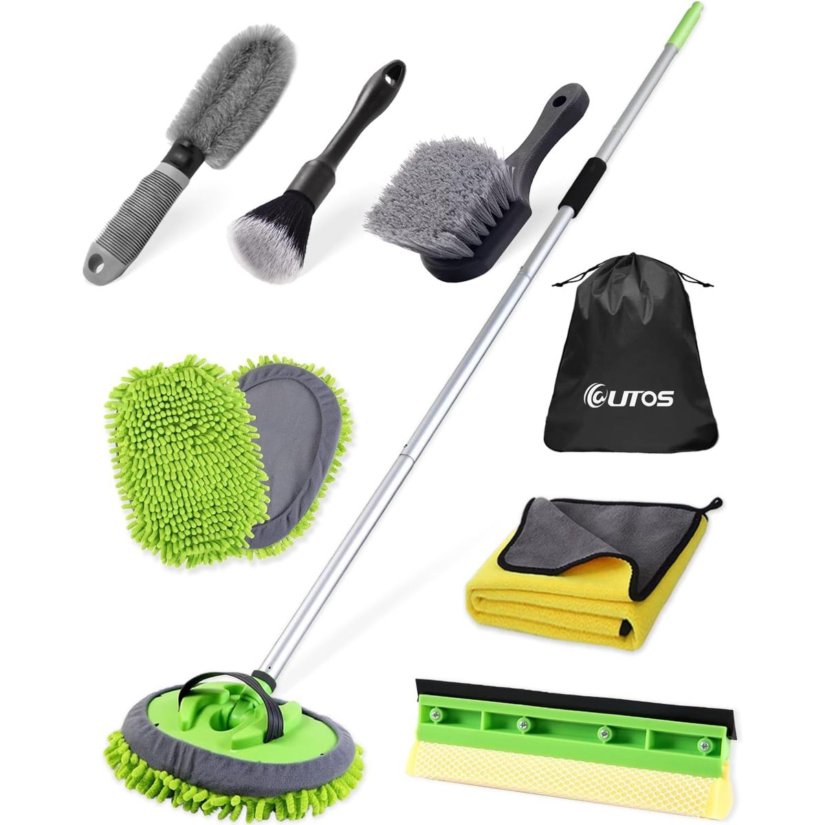 62 Car Wash Brush Kit with Long Handle, Microfiber Car Wash Mop