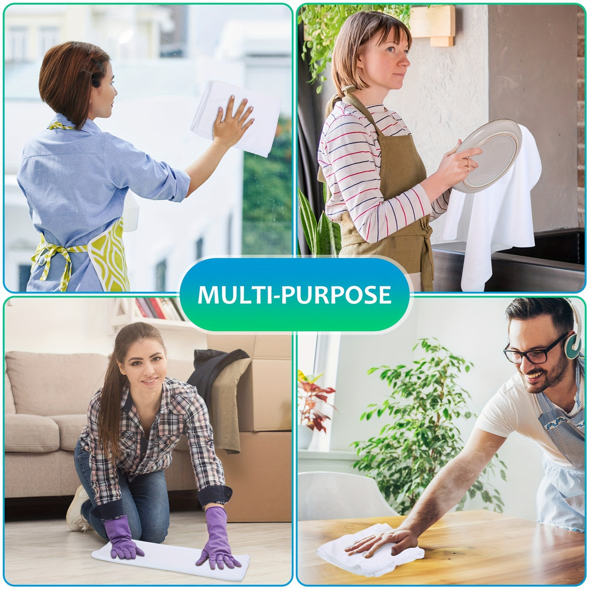 6pcs Of Oversized Microfiber Cleaning Cloths, 30 Inches X 20 Inches, Washable And Reusable