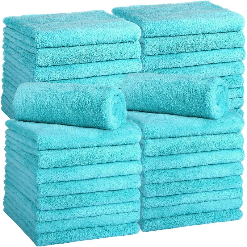 30 Pcs Edgeless Microfiber Plush Towels for Cars Detailing Drying Wash Polishing Absorbent Cleaning Cloths