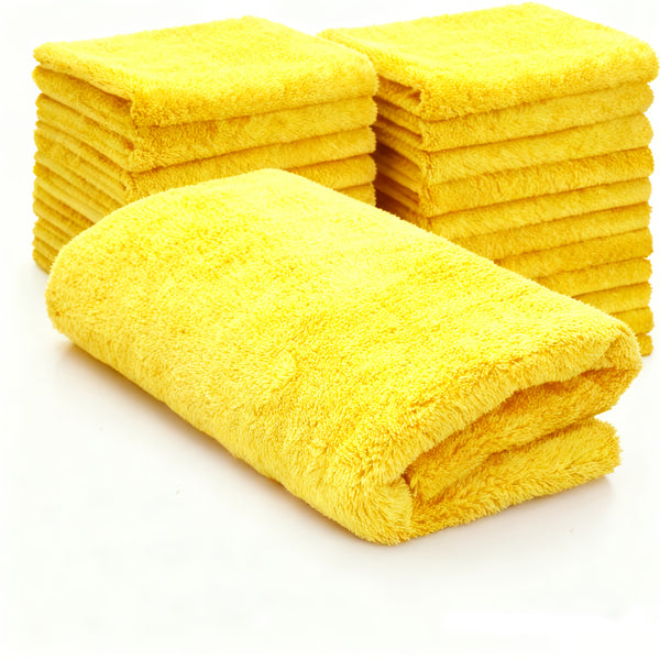 30pcs Ultra-Soft Edgeless Microfiber Towels - 500 GSM, 16x16 Inch, Lint-Free, Streak-Free