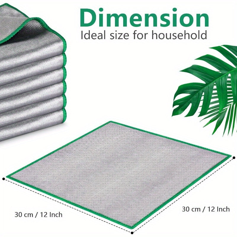 6pcs Streak-Free Microfiber Glass Polishing Cloths, Lint-Free Cleaning Rags for Kitchen