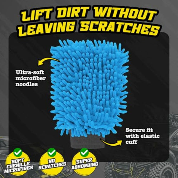 Ultrasoft Wash Mitt And Towel Set by Salty Captain, Designed for Scratch-Free Cleaning