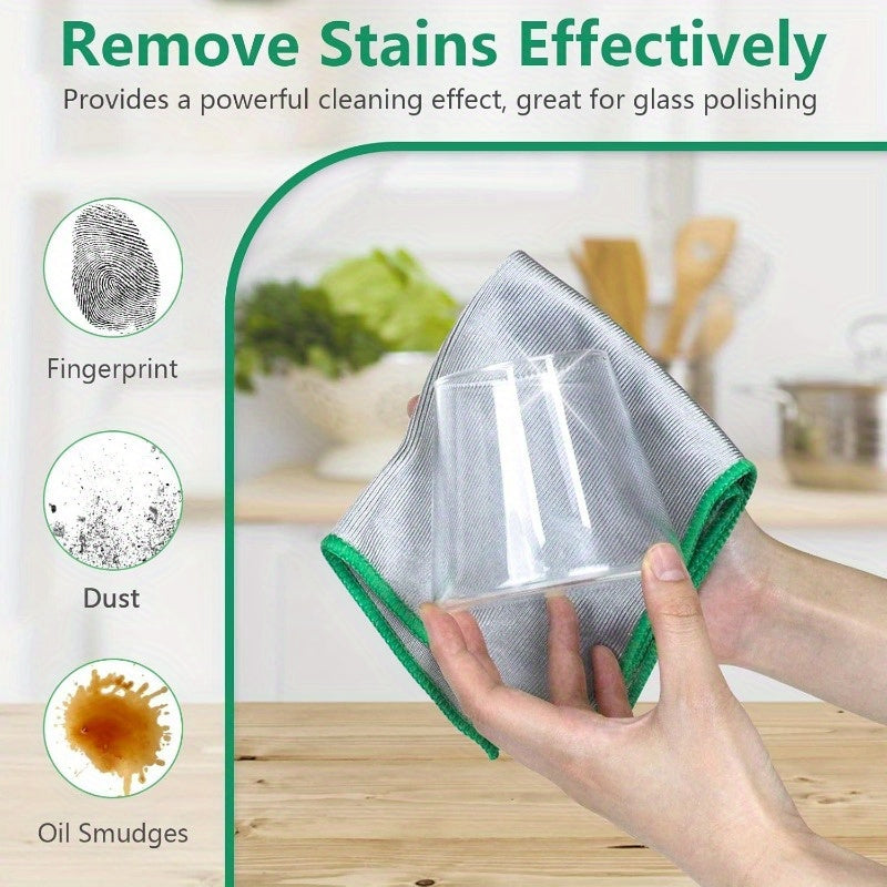 6pcs Streak-Free Microfiber Glass Polishing Cloths, Lint-Free Cleaning Rags for Kitchen