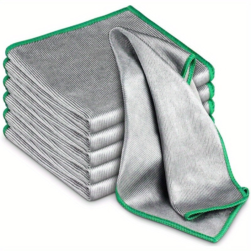 6pcs Streak-Free Microfiber Glass Polishing Cloths, Lint-Free Cleaning Rags for Kitchen
