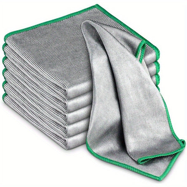 6pcs Streak-Free Microfiber Glass Polishing Cloths, Lint-Free Cleaning Rags for Kitchen