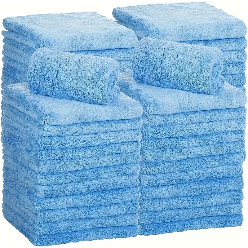 30pcs Ultra-Soft Edgeless Microfiber Towels - 500 GSM, 16x16 Inch, Lint-Free, Streak-Free
