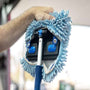 Mitt on a Stick PRO for Car Wash - Extendable Brush, Mop Mitt with Blue Noodle Mesh Cover