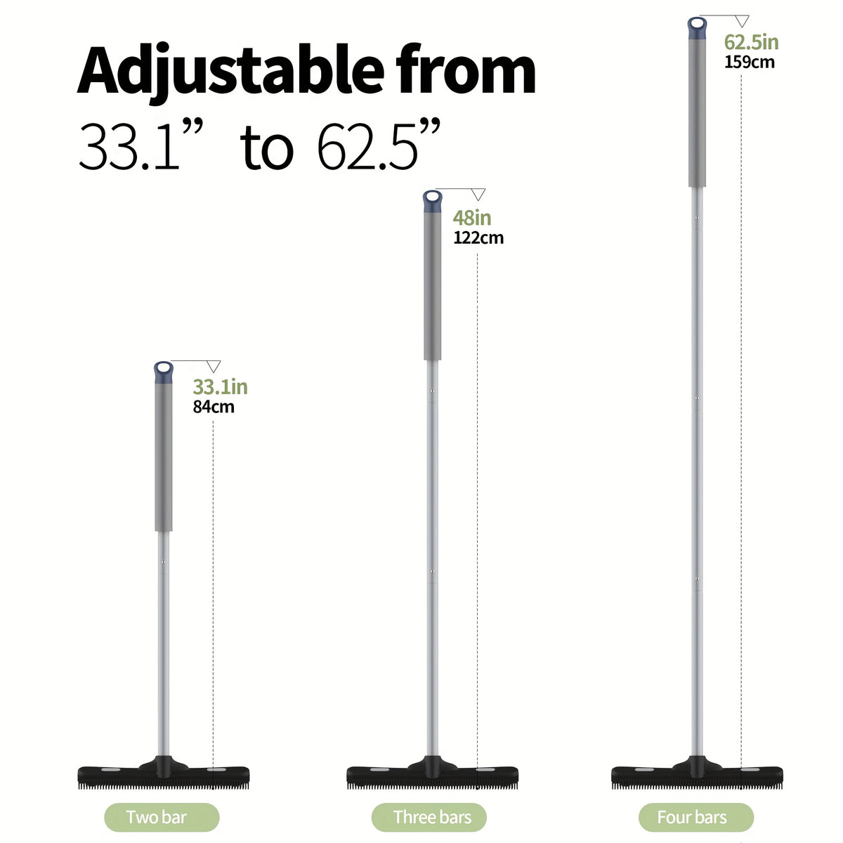 emmama Brand Rubber Broom with Squeegee, for Carpet Cleaning, Bathroom Cleaning