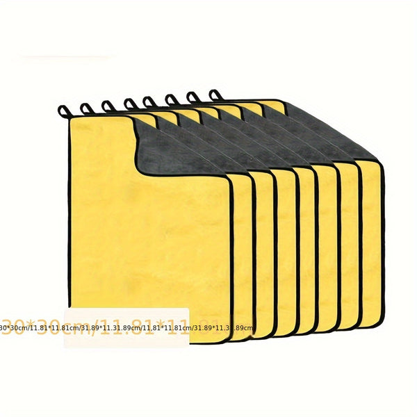 8pcs Microfiber Car Cleaning Towels - 11.81x11.81inch & 11.81x23.62inch, Absorbent & Shed-Free
