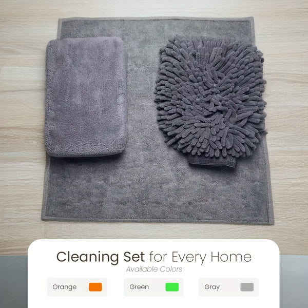 6pcs Car Cleaning Kit 6pcs Car Cleaning Kit - 1 Chenille Wash Mitt, 1 Flannel Sponge