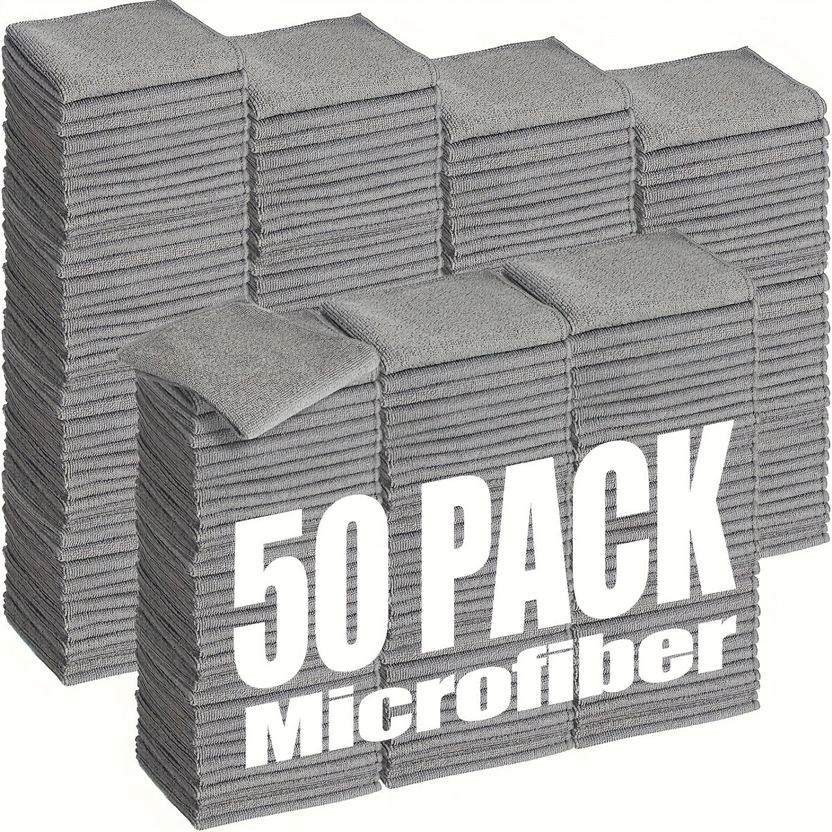 Microfiber Cleaning Cloths 50pcs Gray Microfiber Cleaning Cloths - Super Absorbent