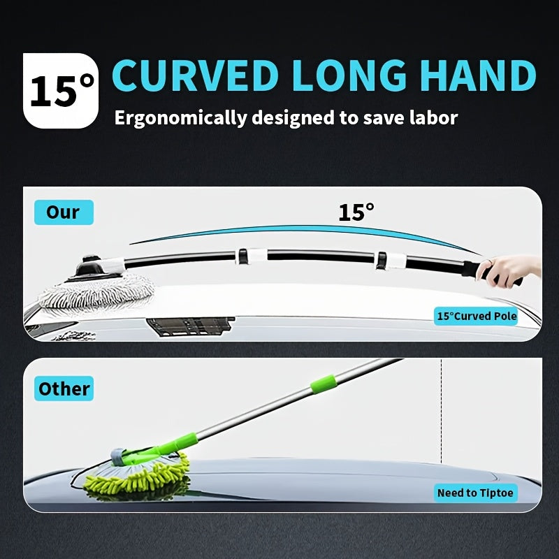 Car Washing Equipment Car Washing Brush Telescopic Long Handle Cleaning Mop Auto Parts Microfiber Adjustable Length Car Cleaning Brush