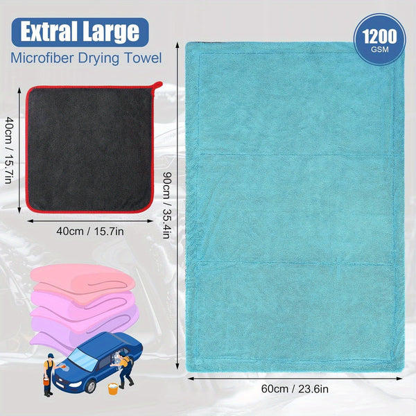 2-Pack Microfiber Car Drying Towels, 1300 GSM Double Twisted Loop, Extra Large 24\