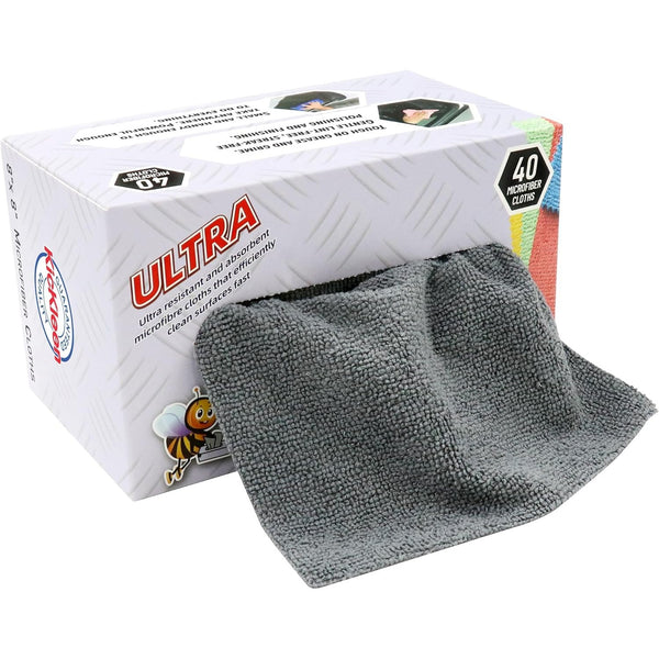 KICKLEEN 40-Pack Cleaning Cloths - Ultra, Heavy-Duty Lint-Free, Quick-Dry, Non-Abrasive, for Home