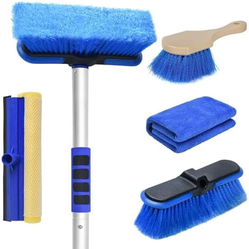 62 Long Handle Car Wash Brush, Scratch - Free Soft Bristles, Sturdy Mop