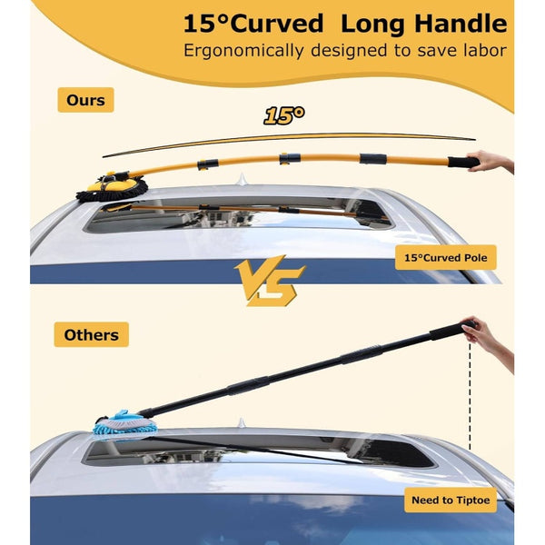 62 inch Microfiber Car Wash Brush Mop Kit Mitt Sponge with Long Handle