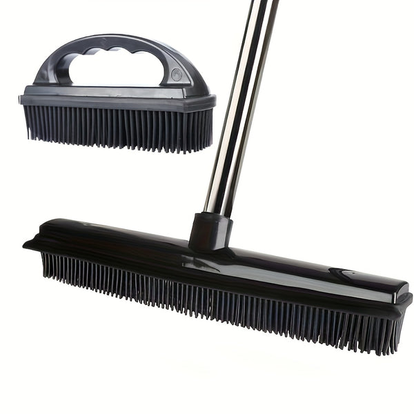 Pet Hair Rubber Broom Pet Hair Rubber Broom with Carpet Rake and Squeegee