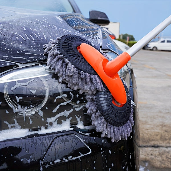 Durable Car Wash Brush Kit Durable Chenille Double Brush Head Microfiber Car Wash Brush Mop Kit