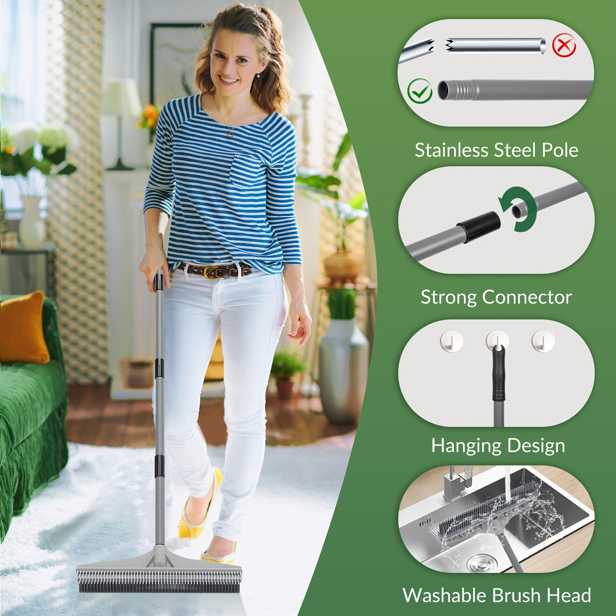 2-in-1 Pet Hair Removal & Carpet Cleaning Tool - 61\