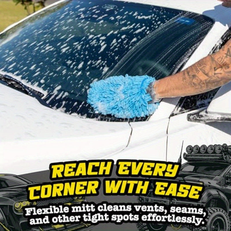 Ultrasoft Wash Mitt And Towel Set by Salty Captain, Designed for Scratch-Free Cleaning