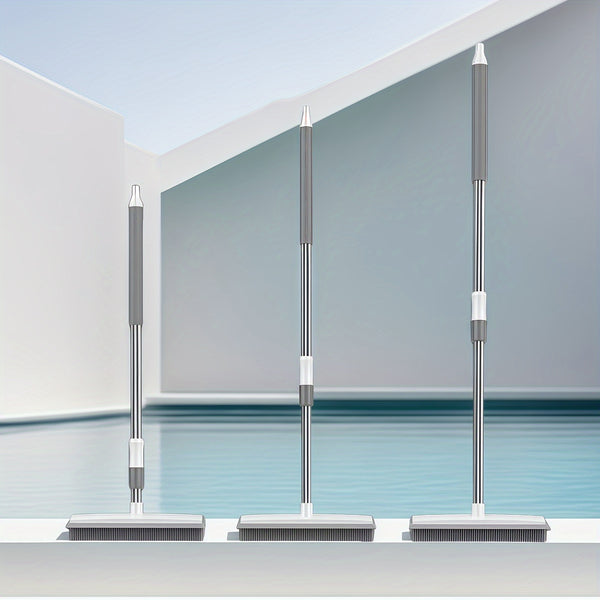 2-in-1 Rubber Broom and Scrubber - Strong Cat and Dog Hair Removal