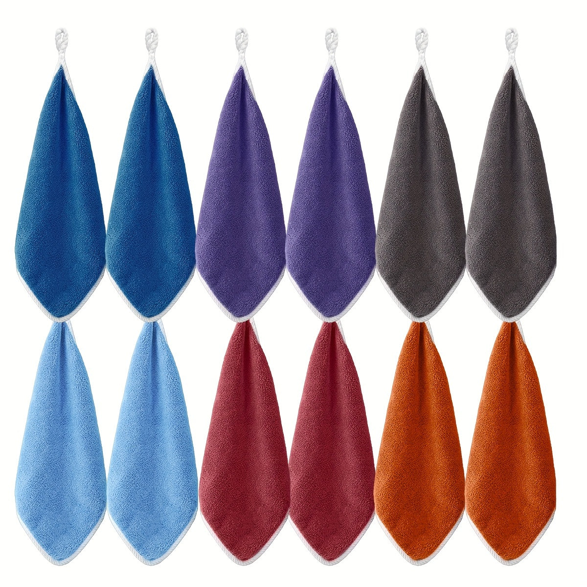 12pcs Ultra Absorbent Microfiber Cleaning Cloths with Hanging Loop - Versatile for Kitchen