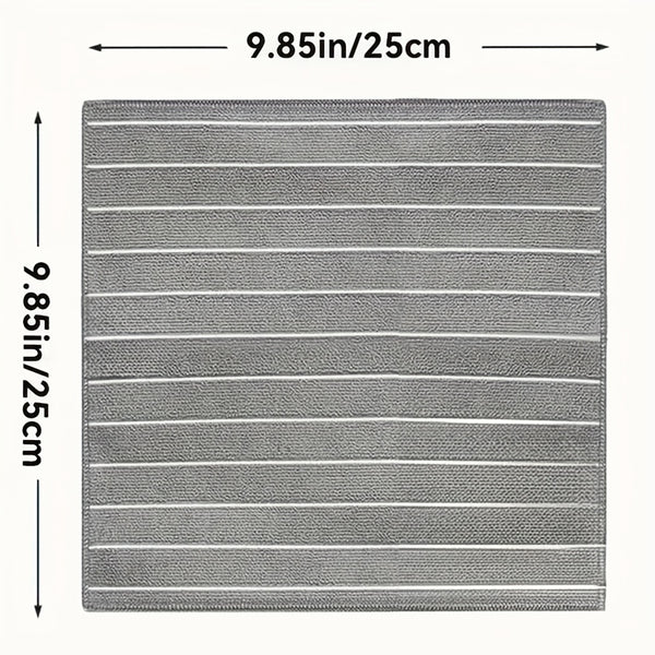 Super Absorbent Microfiber Kitchen Towels - Rapidly Suck Up Liquids with Stylish Extra-Wide Gray & White Stripes