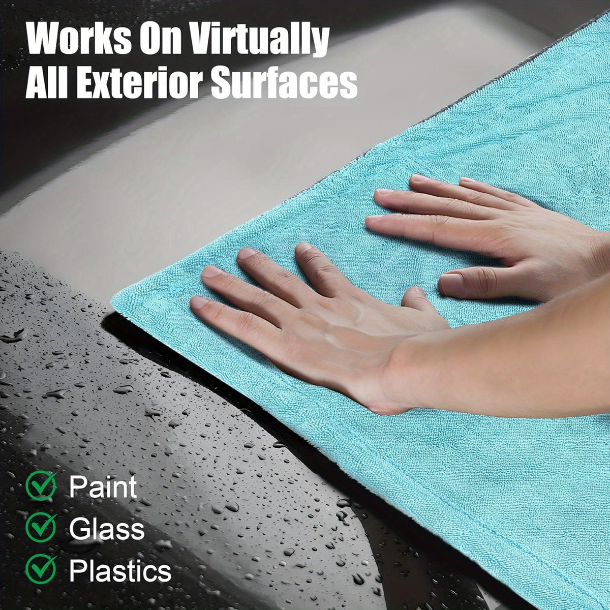 2-Pack Microfiber Car Drying Towels, 1300 GSM Double Twisted Loop, Extra Large 24\