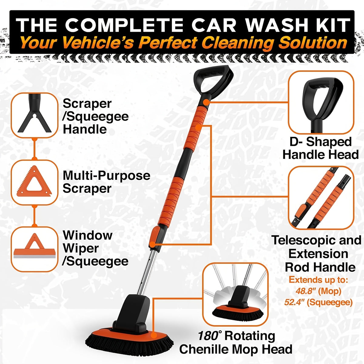 Premium Car Wash Detailing Kit with 48.8\
