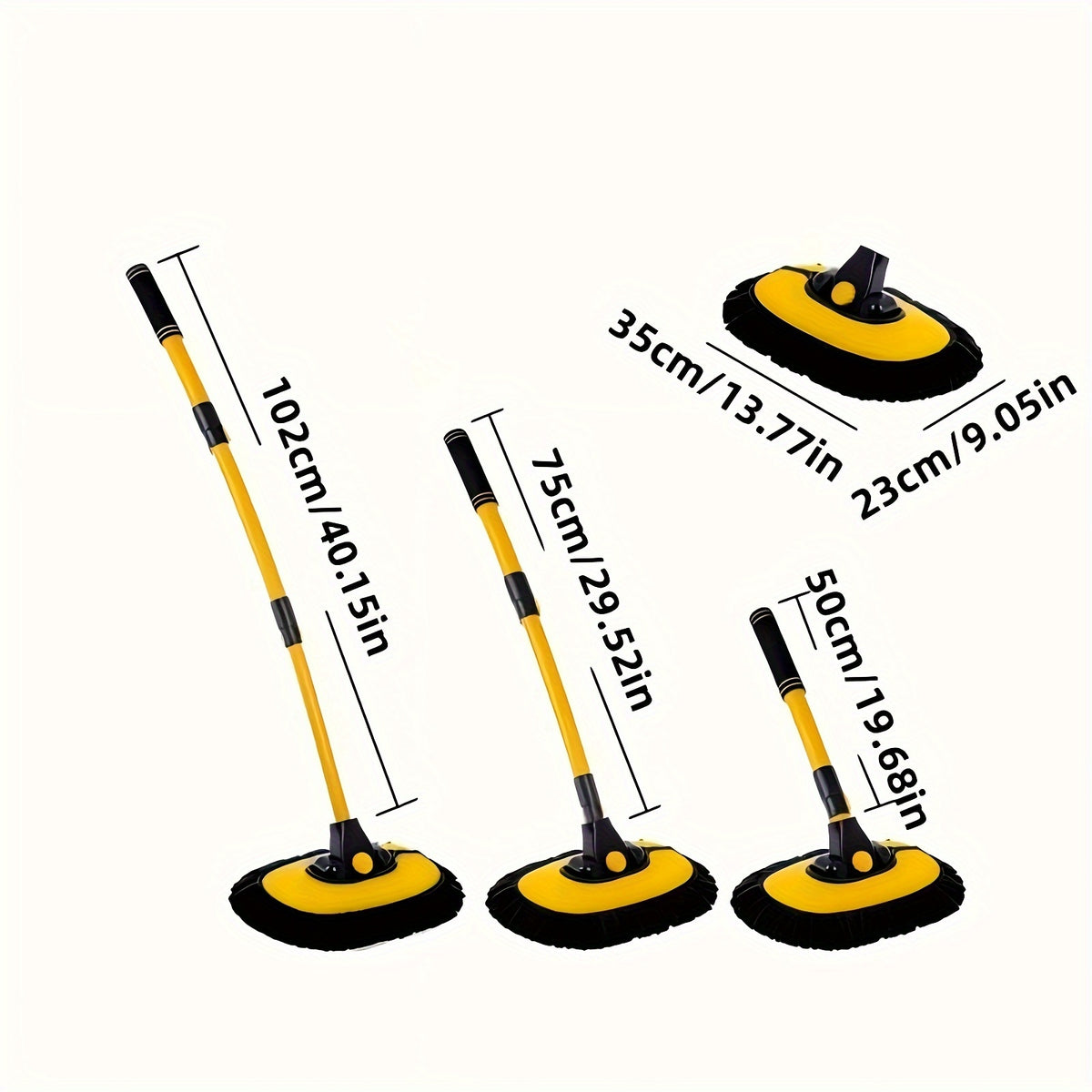 Adjustable Long Handle Vehicle Wash Brush with Extendable Cleaning Mop And Rotating Head