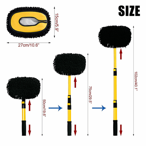Car Wash Brush, Cleaning Mop, Auto Detailing Kit, long handle vehicle cleaning tool with sponge