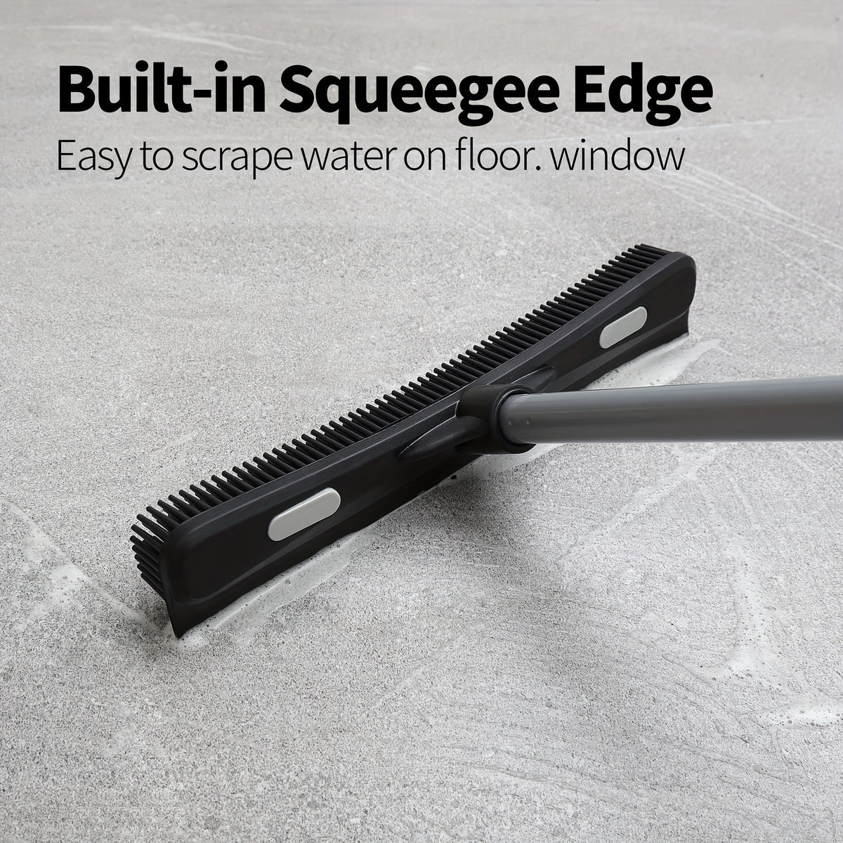 emmama Brand Rubber Broom with Squeegee, for Carpet Cleaning, Bathroom Cleaning