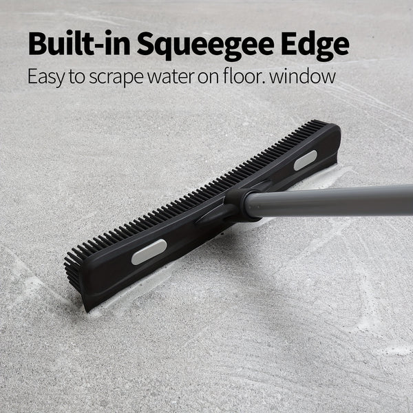 emmama Brand Rubber Broom with Squeegee, for Carpet Cleaning, Bathroom Cleaning