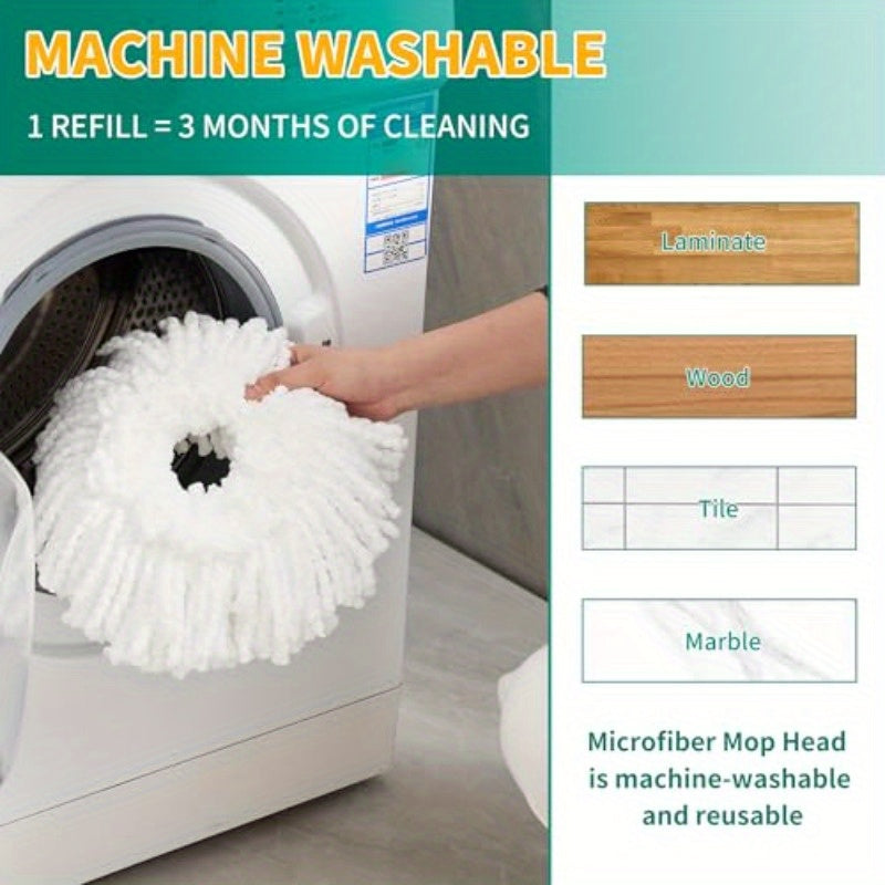 Stainless Steel Spin Mop and Bucket System with Wringer - 360° Spinning Mop