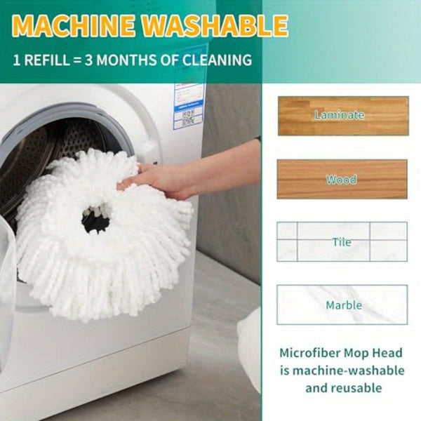 Stainless Steel Spin Mop and Bucket System with Wringer - 360° Spinning Mop
