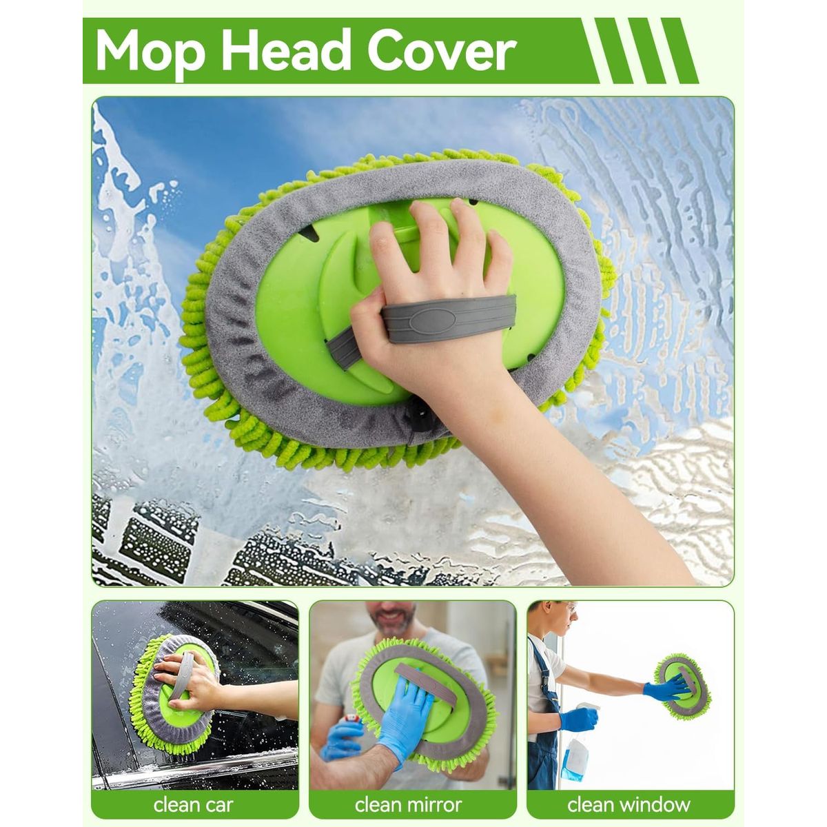 62 Car Wash Brush Kit with Long Handle, Microfiber Car Wash Mop