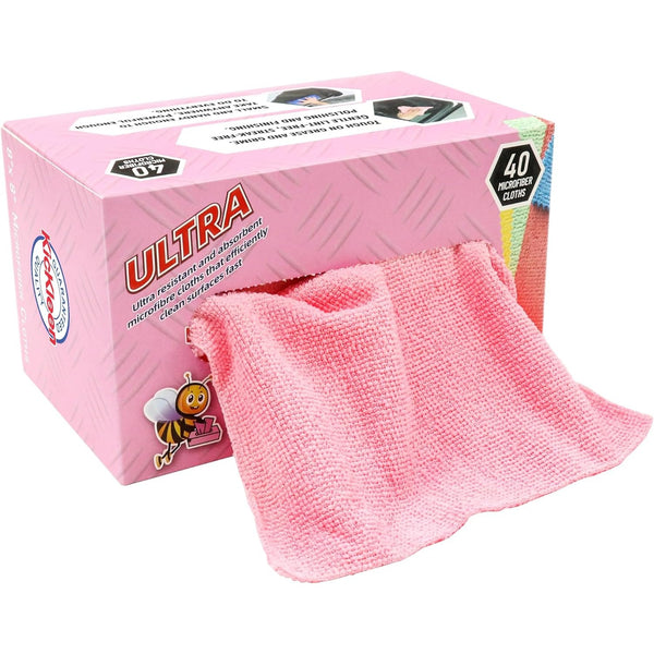 KICKLEEN 40-Pack Cleaning Cloths - Ultra, Heavy-Duty Lint-Free, Quick-Dry, Non-Abrasive, for Home